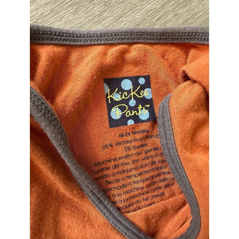 Kickee Pants Bamboo one-piece bodysuit orange short sleeve 18-24 M